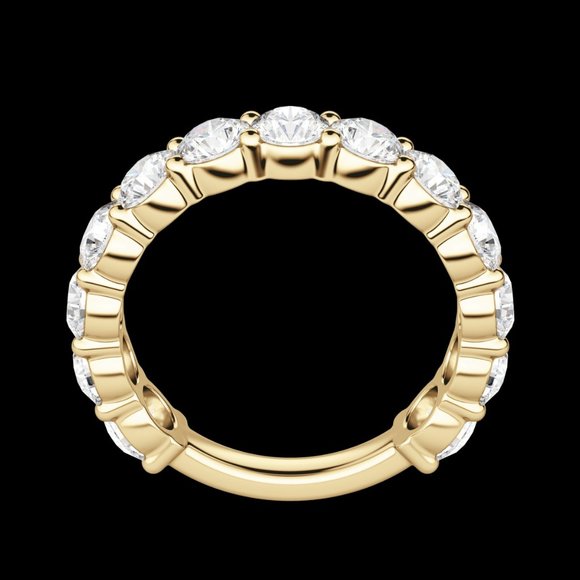 Round Cut Semi-Eternity Band (2 3/4 Tcw), Lab Grown Diamonds - Picture 2 of 9